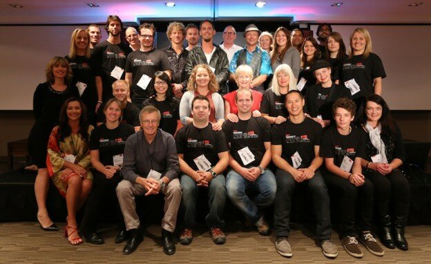 Group photo of the thirty two speakers, sponsors & commitee members of TEDxQueenstown 2013